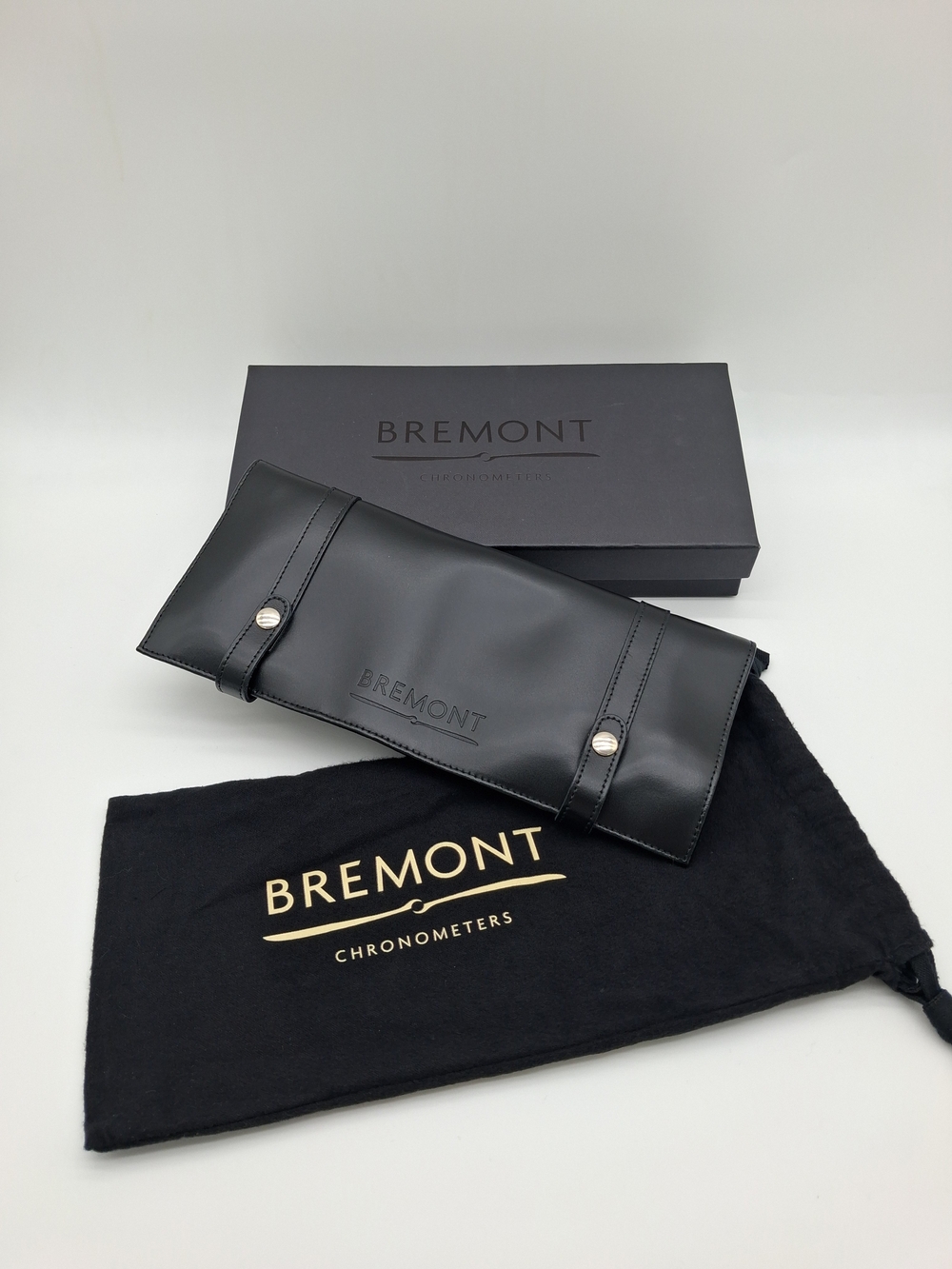 BREMONT Watch Travel Roll Case Box Dust Bag 22mm Rubber Strap Tool Set EUC